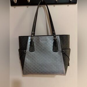 Michael Kors Black and Silver Signature Tote